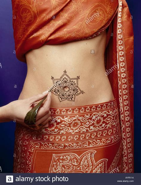 Download This Stock Image Henna Belly Button Tattoo AYR From Alamy S Library Of Millions