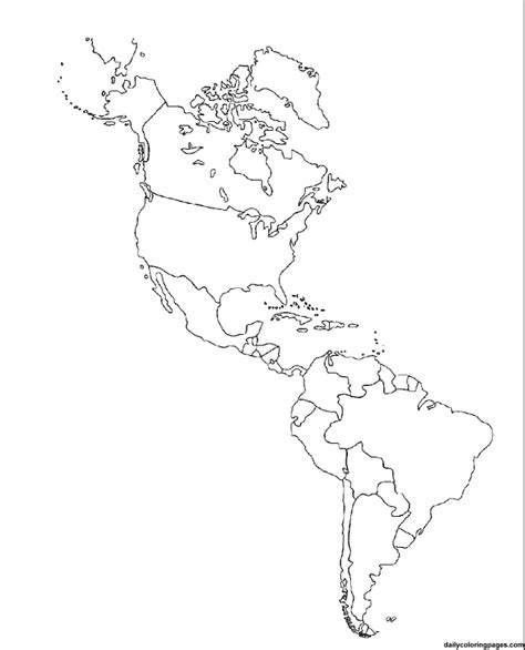 Blank Map Of The Central America Latin America Map Coloring Page