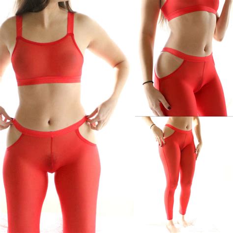 Sheer Yoga Pants Lingerie Bralette Set See Through Comfy Etsy Canada