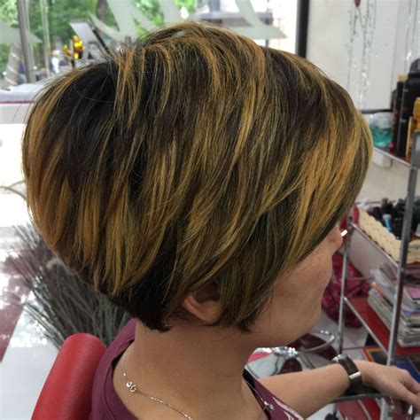 Tapered Pixie Bob With Highlights Haircut For Thick Hair Thick Hair