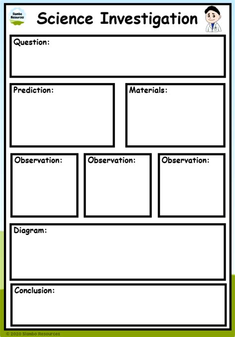 Science Investigation Templates Free Printables Education Resources