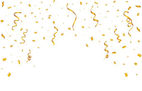 Confetti Png For The Carnival Background Golden Party Ribbon And