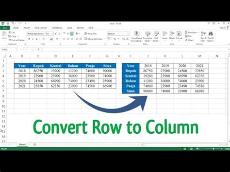 How To Convert Rows To Columns With Transpose Formula In Excel Switch Rows To Columns In Excel