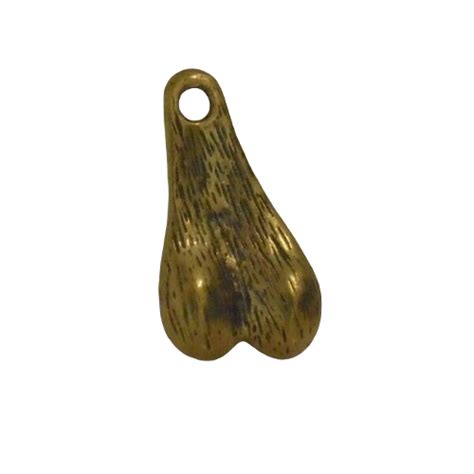 Saggy Balls Brass Keyring Keychain Funny Nuts Novelty Nutz Testicles