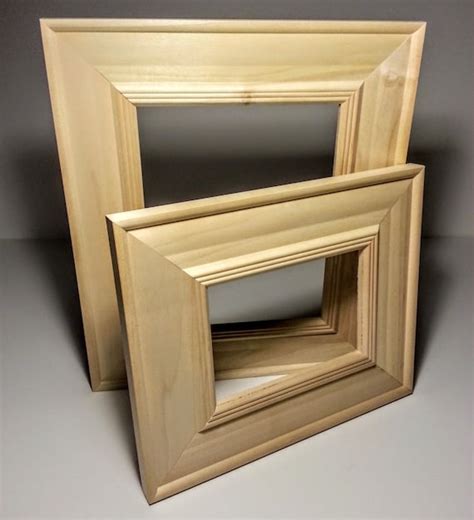 Wide Unfinished Wood Picture Frame Raw Photo Frame Frame Etsy