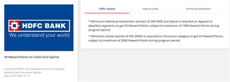 I guess, the remaining 60k should be taken from mod balance but its not. HDFC Bank offering 5X Reward Points on Apparel, Jewellery & Insurance for Credit Card Holders ...