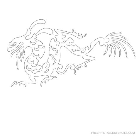 Free Printable Dragon Stencil F Crafts To Try Stencils Free