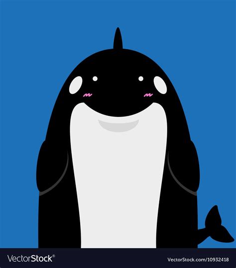 Cute Big Fat Killer Whale Orca Royalty Free Vector Image