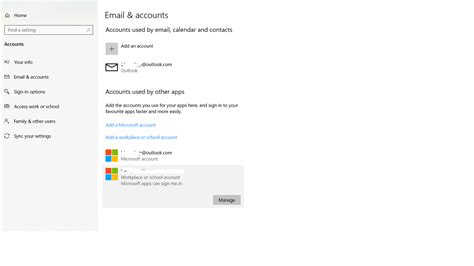 How do you remove a microsoft account from pc. Can't seem to remove work or school account from my "Email ...