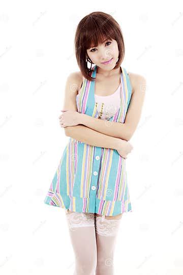 Asian Girl In A Short Skirt Stock Image Image Of Person Background