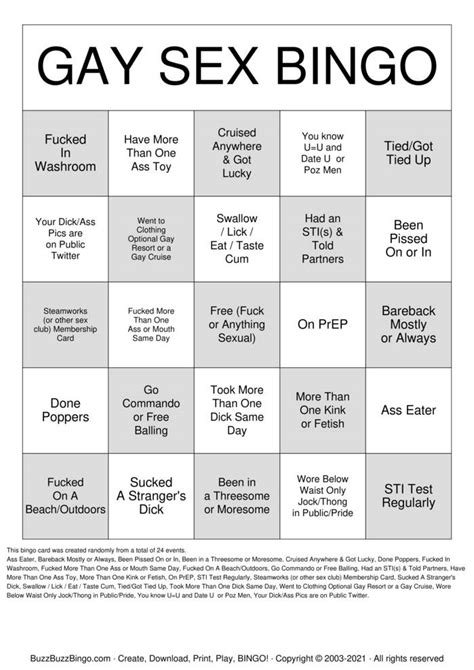 Dirty Gay Bingo Bingo Cards To Download Print And Customize