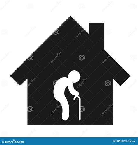 Old Man Is Living Alone In His House And Home Stock Vector
