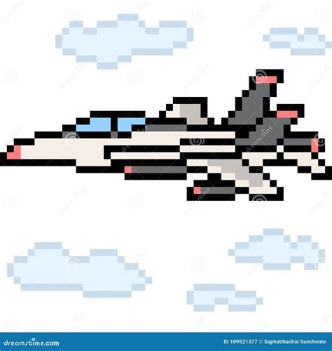 Vector Pixel Art Jet Plane Stock Vector Illustration Of Cute 109521377