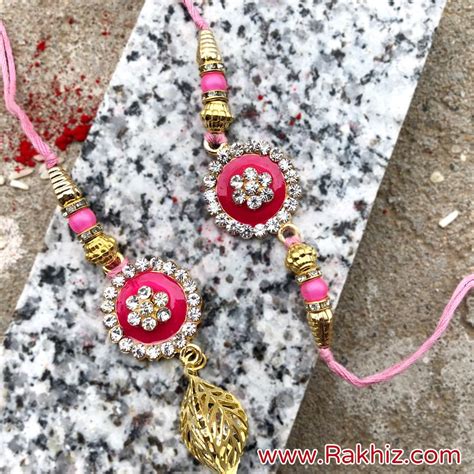 Product Description Premium Pink Rakhi Pair For Bhaiya Bhabhi Send