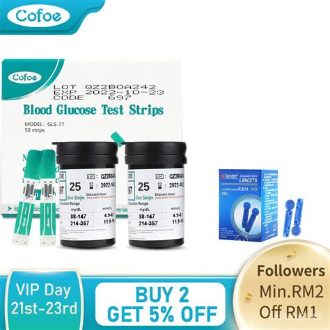 Cofoe Blood Glucose Test Strips Lancets For Glm Blood Glucose Meter