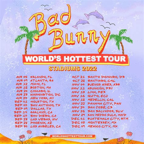 Bad Bunny Announces Worlds Hottest Tour Dates For Us And Latin