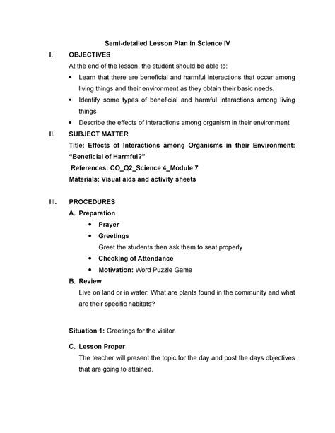 Sample Semi Detailed Lesson Plan In Tle