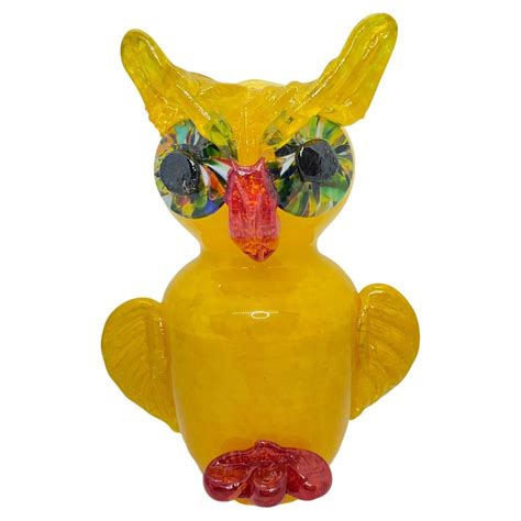 Murano Swirl Art Glass Owl Sculpture Figurine Italy 1970s For Sale At 1stdibs