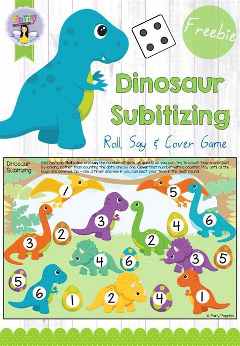 dinosaur subitizing game free printables dinosaur