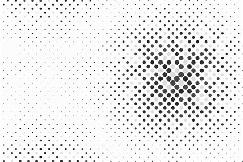 Abstract Random Black Color Halftone Small Hexagon Shapes With Dynamic
