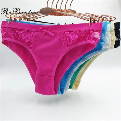 rebantwa 10pcs sexy panties women cotton briefs hipster lace intimates woman knickers for women