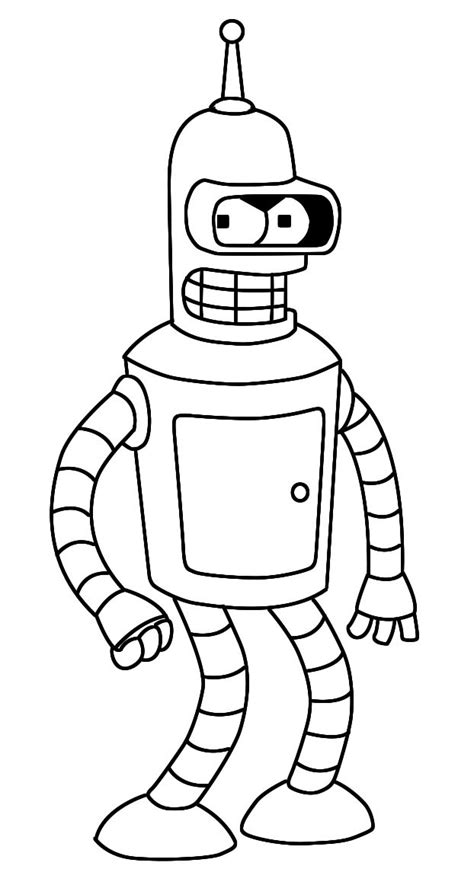 How To Draw Bender From Futurama Draw Central Easy Cartoon Drawings