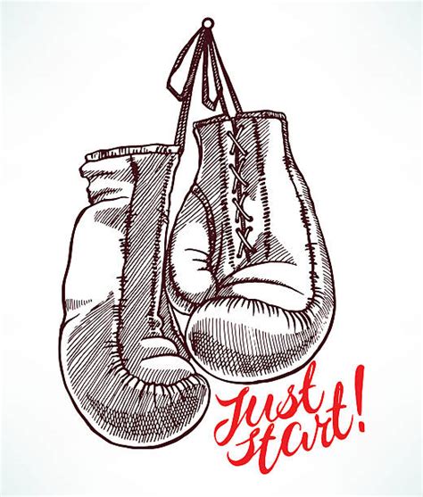 Drawing Of The Boxing Gloves Illustrations Royalty Free Vector