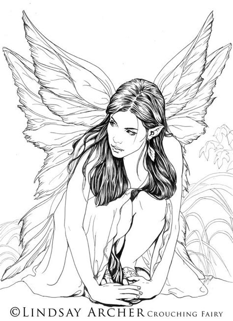 Fairies On Pinterest Fairy Coloring Pages And Dover Sketch Coloring Page