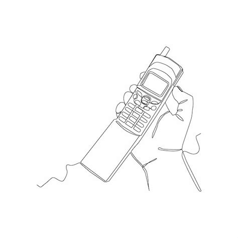 Premium Vector Continuous Line Drawing Of Hand Holding Mobile Phone