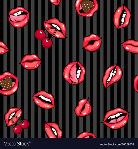 Sexy Lips Seamless Pattern Royalty Free Vector Image