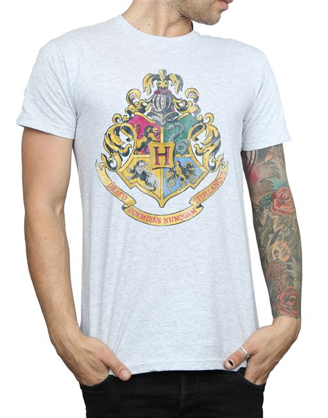 Harry Potter Mens Hogwarts Distressed Crest T Shirt Ebay