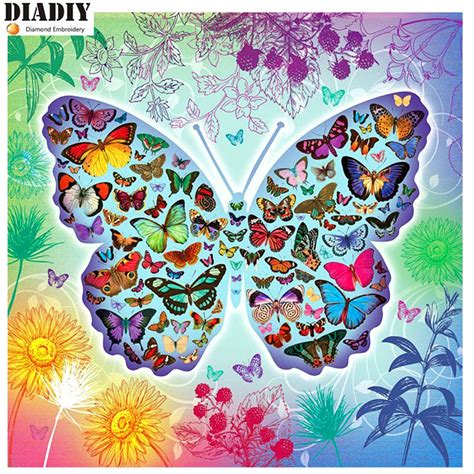 Full Square Andround Diamond 5d Diy Diamond Painting Butterfly 3d