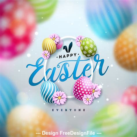 Beautiful Easter Painted Eggs Vector Free Download