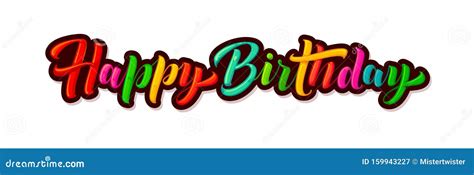 Birthday Text Vector Design Happy Birthday Greeting Typography With
