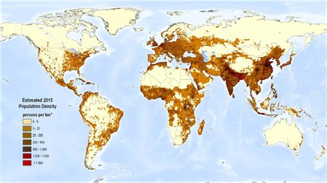 Population Density of the World [1500x841] : MapPorn