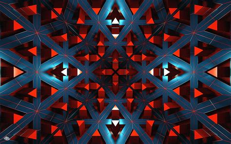 Abstrak Cgi Seni Digital Geometri Garis Cermin Render Simetri