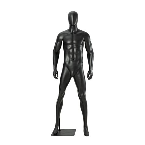 Black Fiberglass Full Body Muscle Male Sports Mannequin For Sportswear