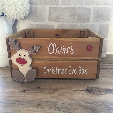 Christmas Eve Box Christmas Eve Crate Personalised Wooden Etsy Uk