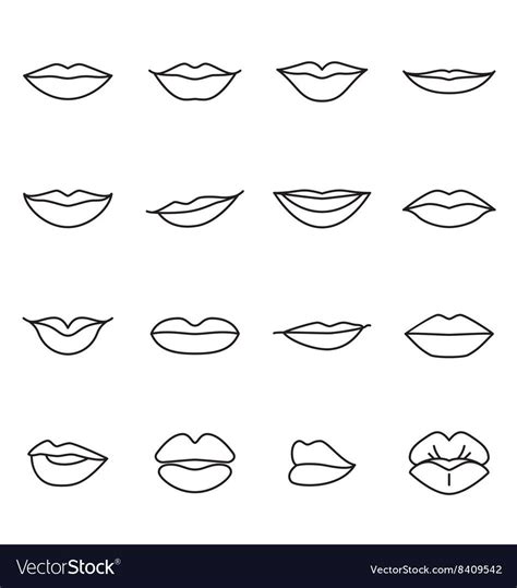 Icons Of Female Lips Royalty Free Vector Image Ad Lips Female