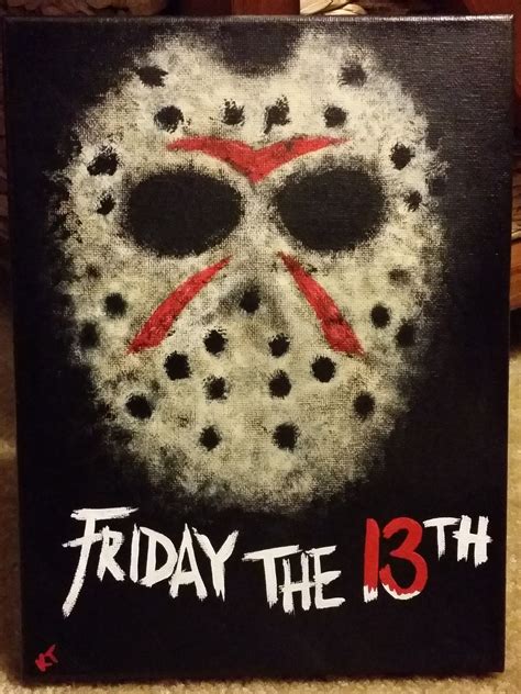 Jason Voorhees Friday The 13th Hand Painted 9 X 12 Canvas Jason