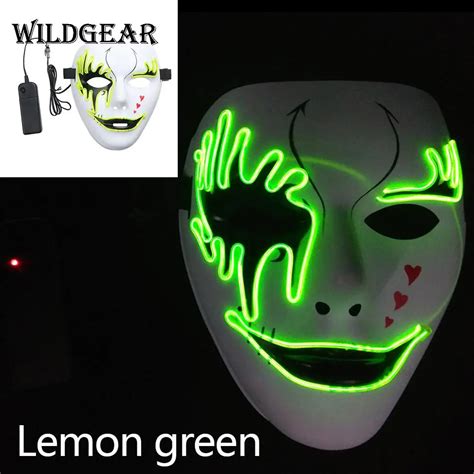 3 Modes El Wire Glowing Halloween Mask Luminous Led Mask Halloween