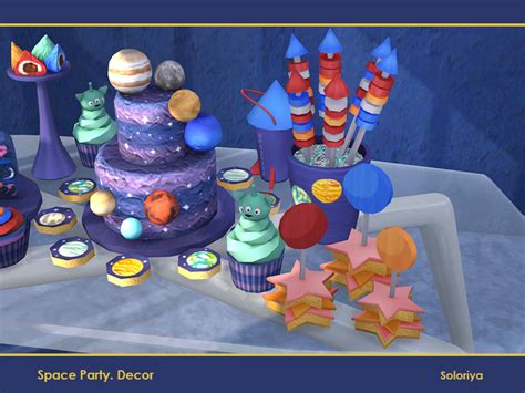 Soloriya Space Party Decor Sims 4