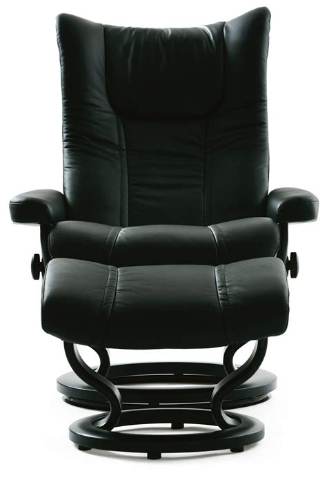 Made in norway and based on revolutionary. Stressless Wing Recliner in Paloma Leather (color: Black ...