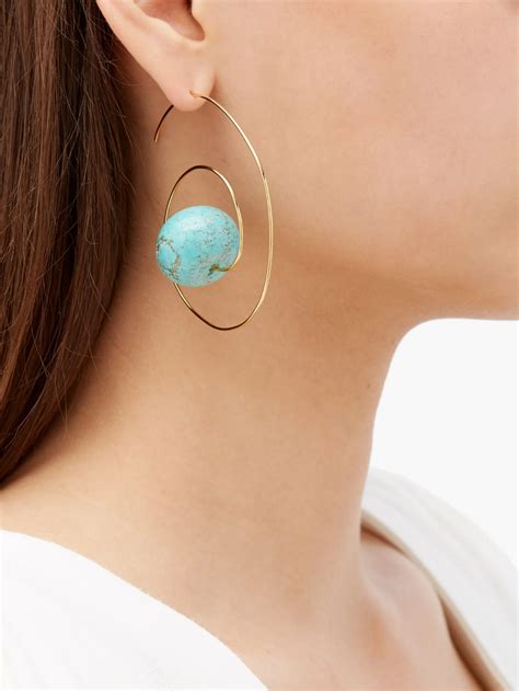 Turquoise Embellished Spiral Earrings Karry O Matchesfashion Us