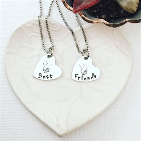 Custom Hand Stamped Best Friends Necklaces Bff Necklaces Hand