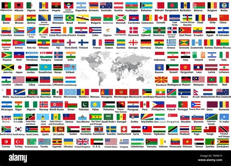 The Flags Of The World With Their Names Banque De Photographies Et D