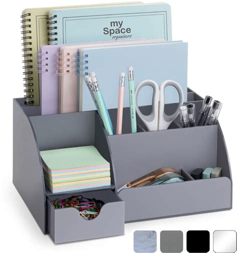 Buy Acrylic Office Desk Organizer With Drawer 9 Compartments All In One Office Supplies And