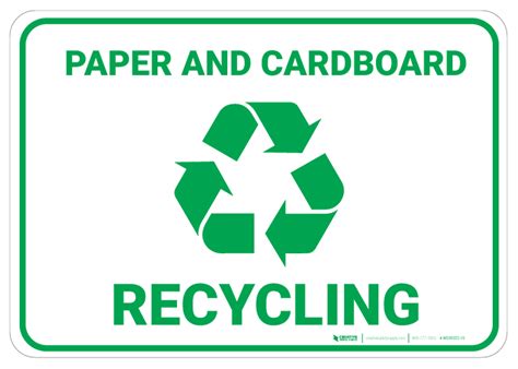Paper And Cardboard Recycling Wall Sign