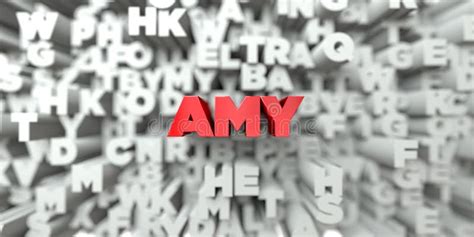 Amy Red Text On Typography Background 3d Rendered Royalty Free