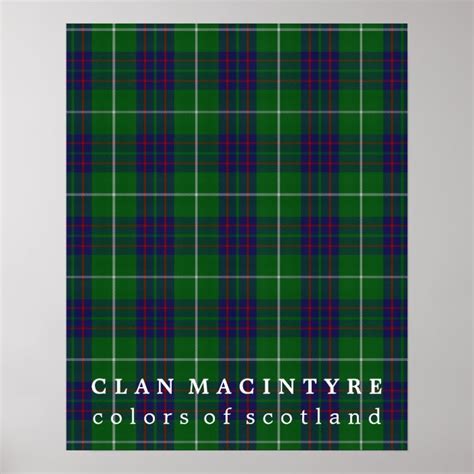 Clan Macintyre Colors Of Scotland Tartan Poster